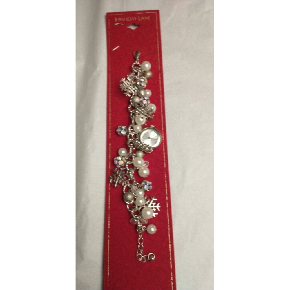 Macy's Charter Club Holiday Lane SNOWFLAKE CHARM SHAKY WATCH 18661 Christmas